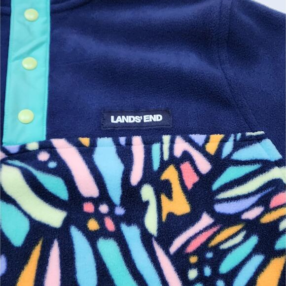 Lands End Kids Heritage Fleece Snap Neck Pullover - Picture 5 of 5